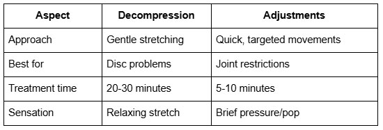 Decompression vs Chiropractic Adjustments
